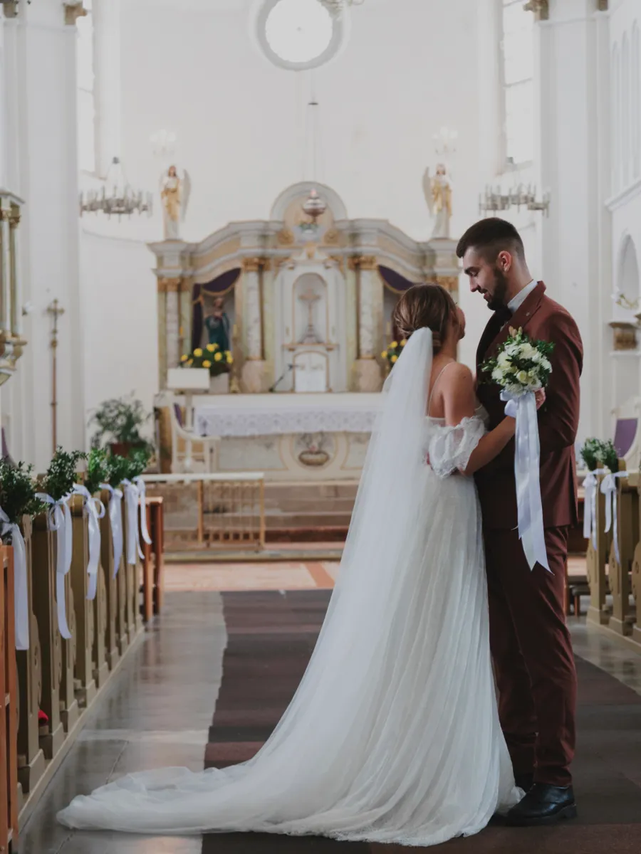 Grand formal wedding ceremony in an ornate venue