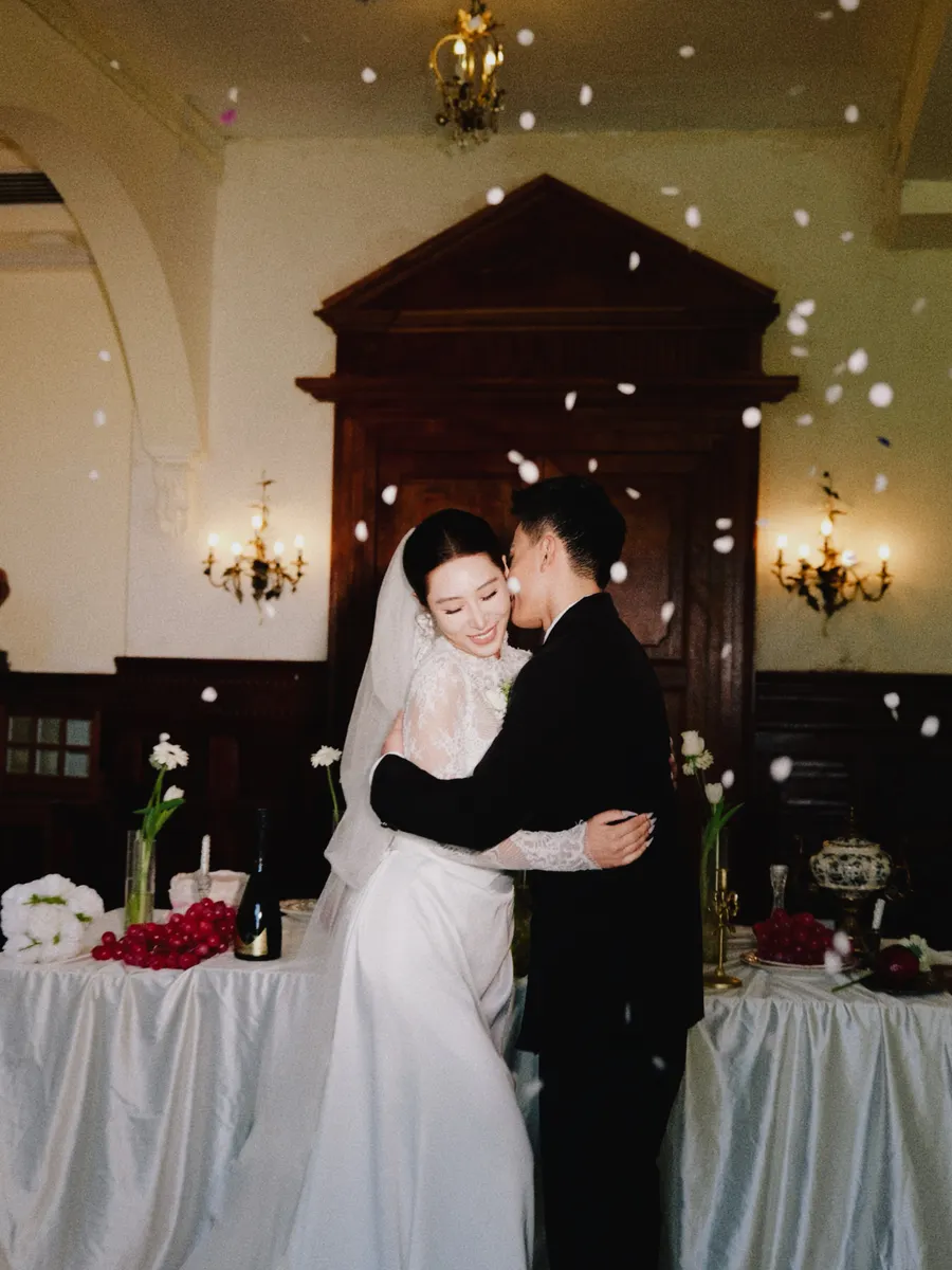 Couple's first dance at their wedding reception