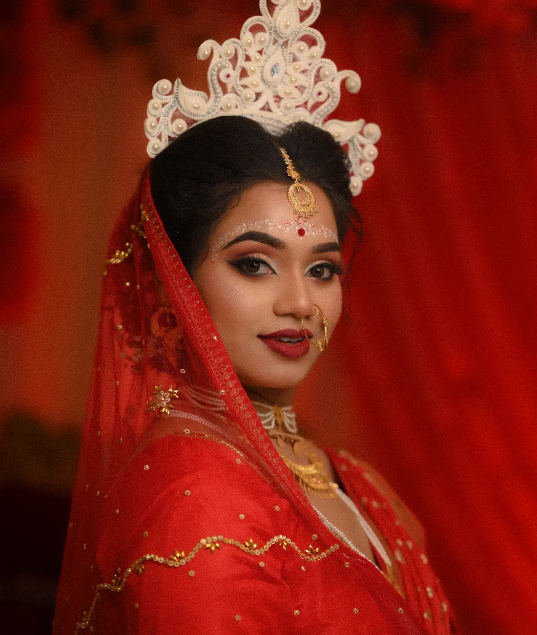 Bridal styling and traditional wedding preparation detail